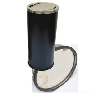 thùng rác thép phun sơn nắp inox trắng