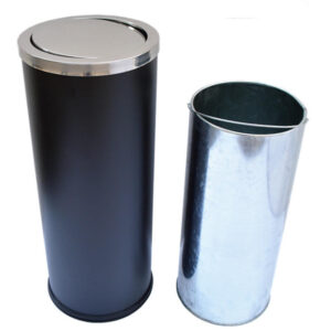 thùng rác thép phun sơn nắp inox trắng