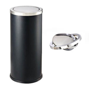 thùng rác thép phun sơn nắp inox trắng