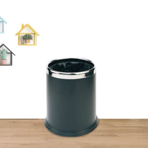 Thùng rác thép phun sơn viền inox trắng