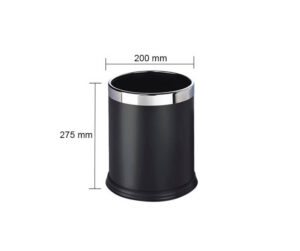 Thùng rác thép phun sơn viền inox trắng