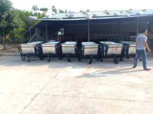Xe gom rác 400 lít bằng tôn